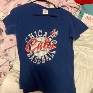 Navy blue cubs vneck tshirt